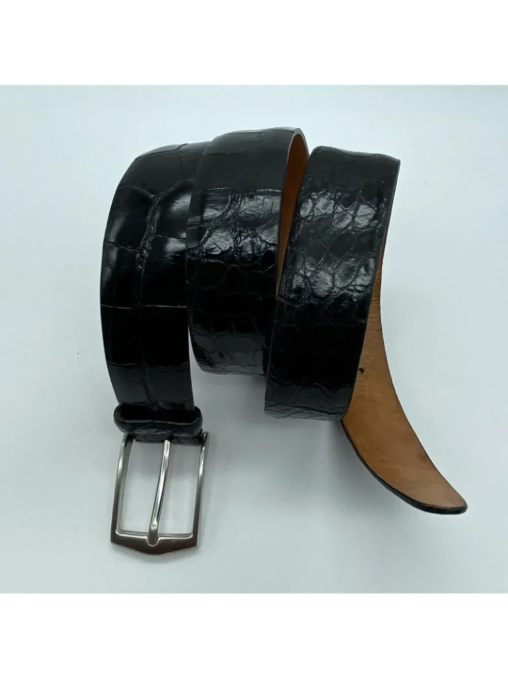 Martin Dingman Louisiana Alligator Belt Black Size 38 Handmade USA Style 1362